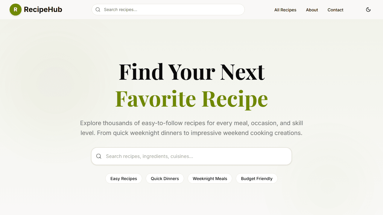 Recipe Blogging Website